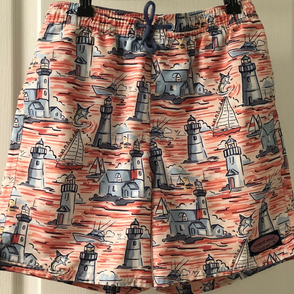 Boys Lighthouse Scenic Chappy Trunks Size 12/14